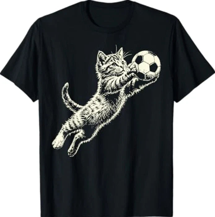 Funny Cat Soccer Ball Cute Kitten Playing Football Unisex