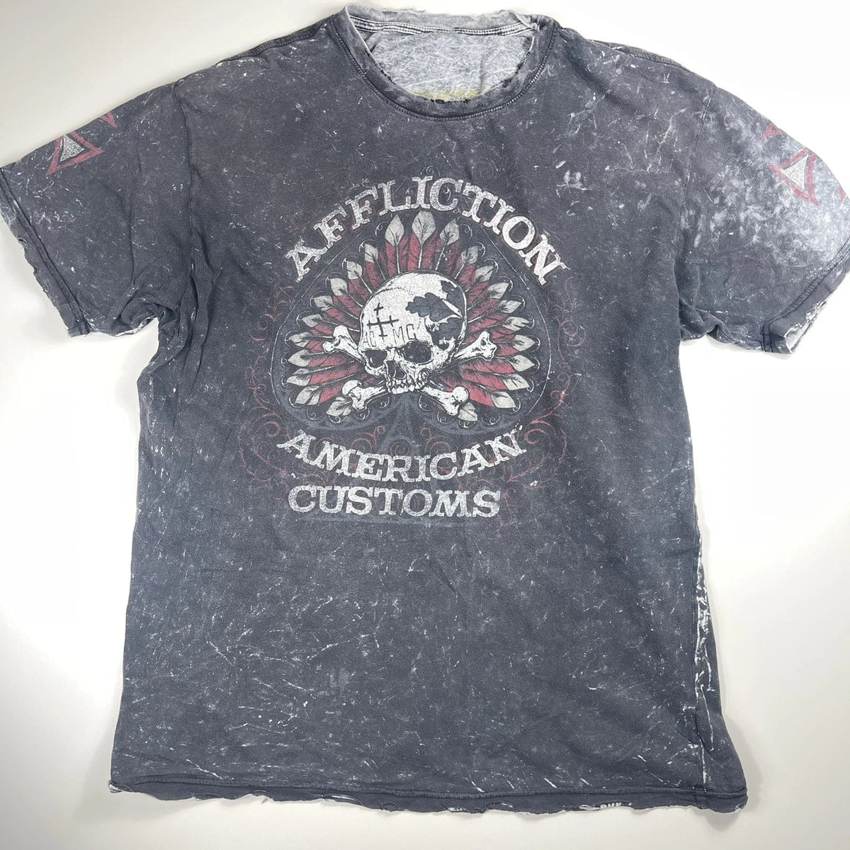Affliction American Customs Reversible Skull Graphic Men’s XXL Biker Y2K Unisex