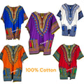 100% COTTON Unisex Dashiki Africa Tribal Print Festival Kaftans Shirt Blouse Top Unisex