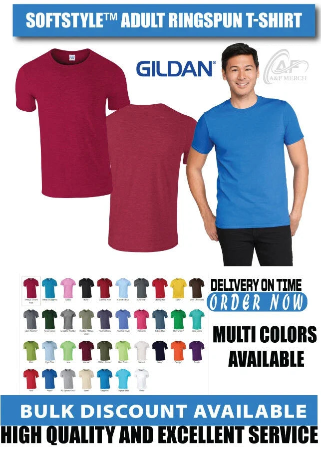 GILDAN Ringspun Plain Casual Sports Soft Style stag do hen Unisex GD001 Unisex