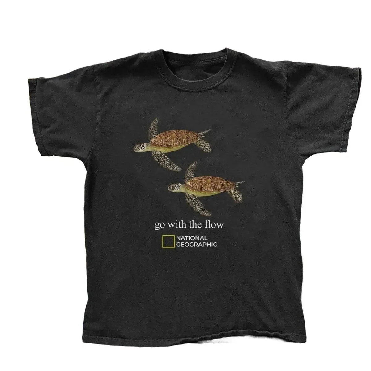 NEW - Retro National Geographic Seat Turtle 'go with the flow' reprint Unisex