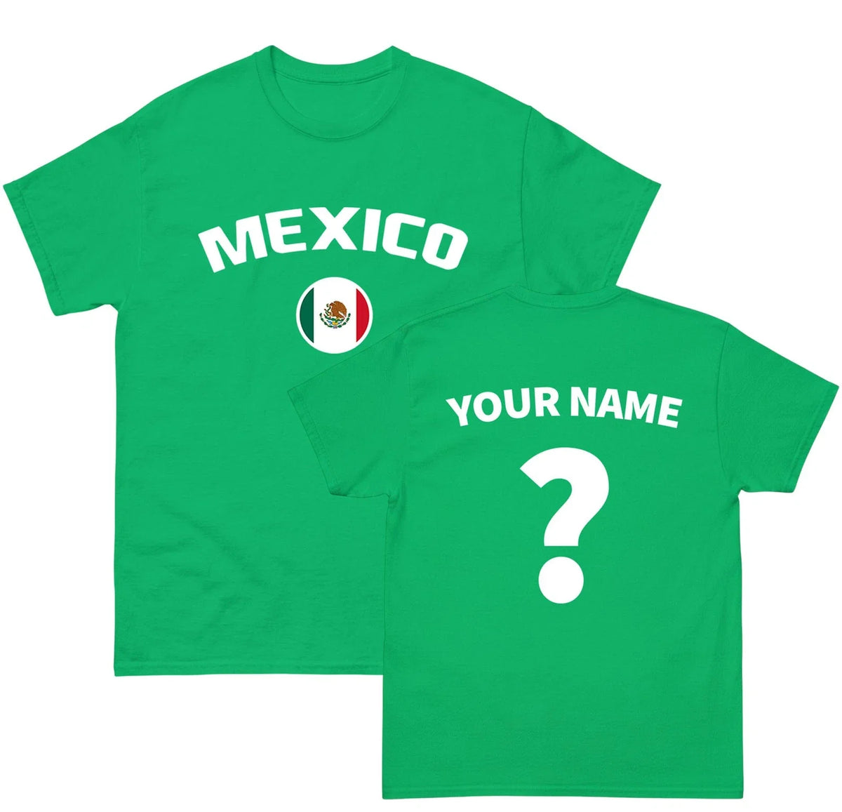 Mexico football T Shirt, Custom Name and Number Tee, Personalised football Top Unisex