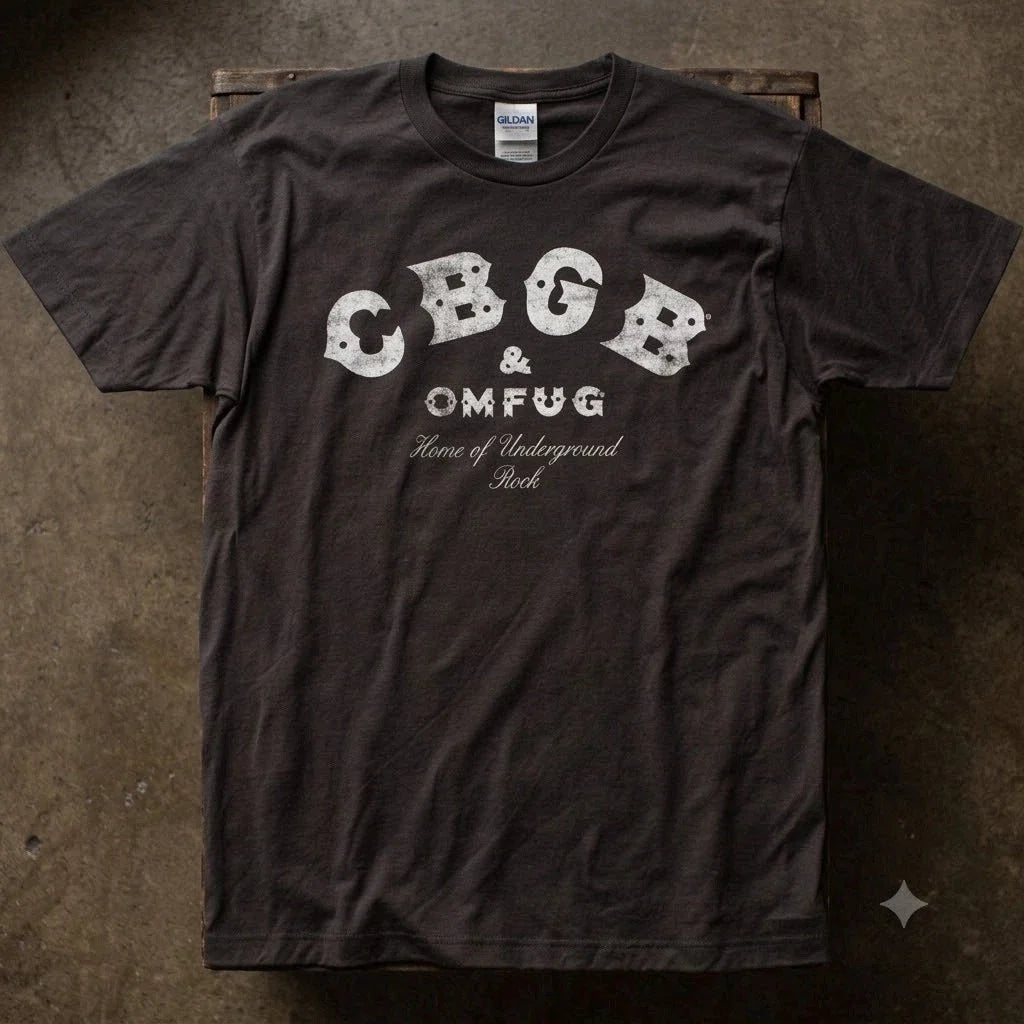 HOT!!! CBGB Distressed Logo Black Mens T Shirt Punk Club Tee Free Ship Unisex