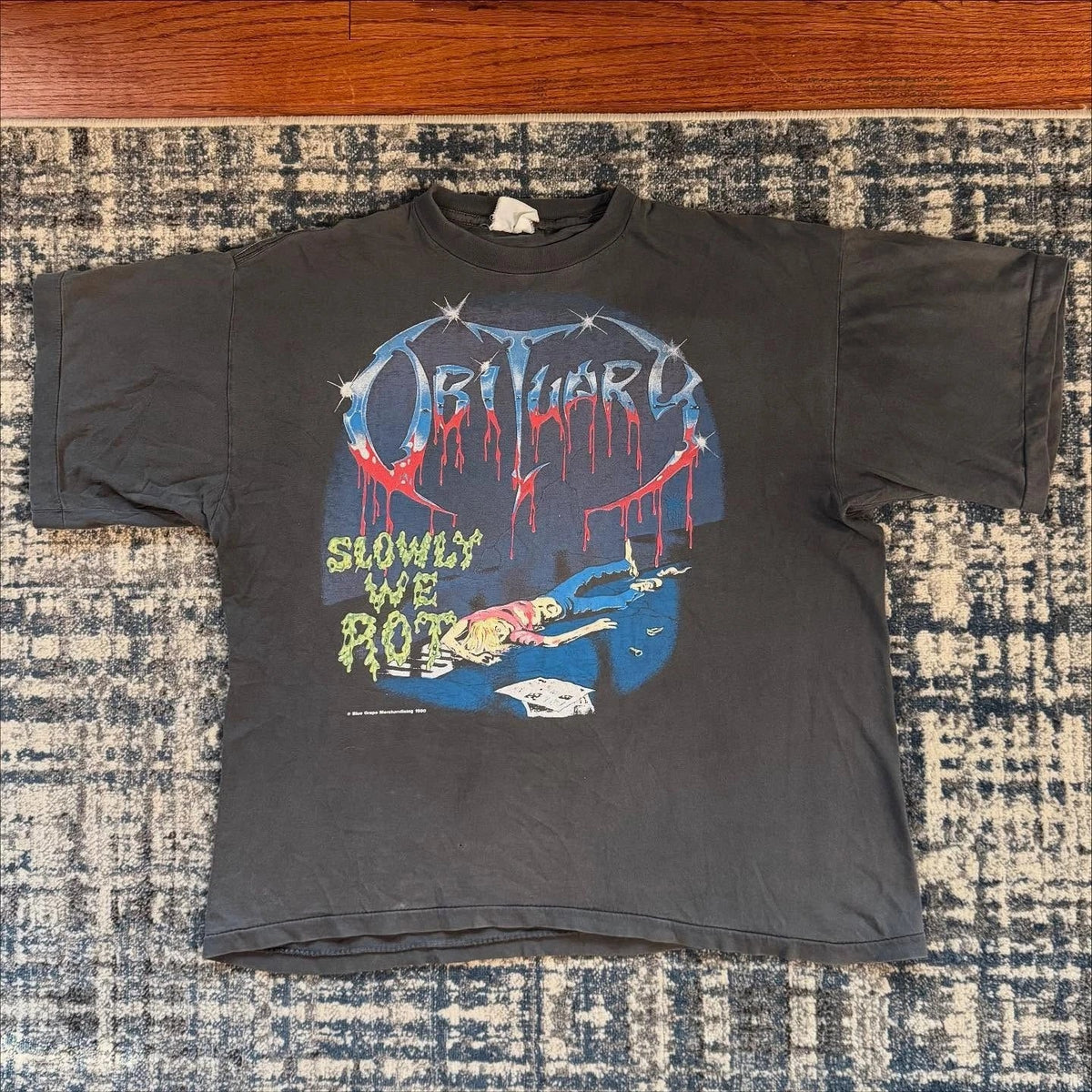 1992 OBITUARY SLOWLY WE ROT Vintage Reprint Unisex