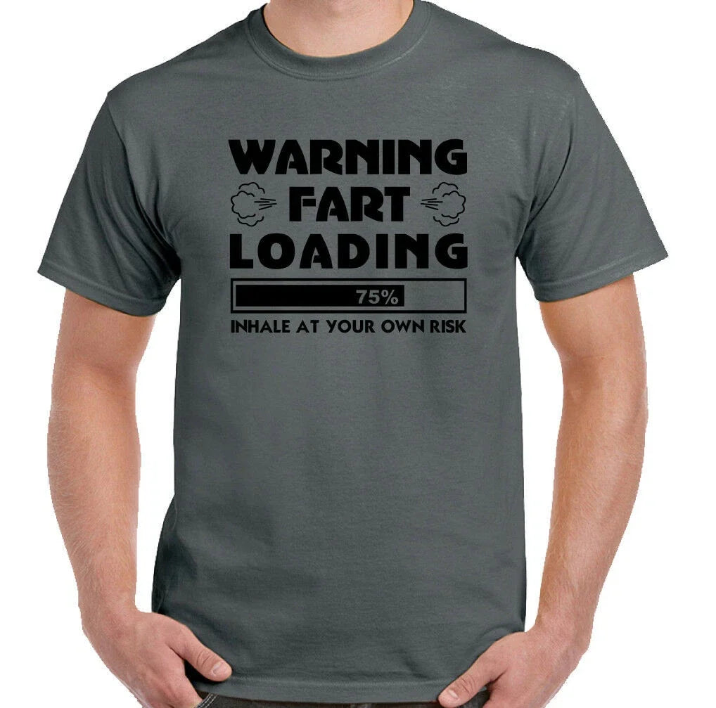FARTING Mens Funny Warning Fart Loading Flatulence Joke Fathers Day Xmas Unisex