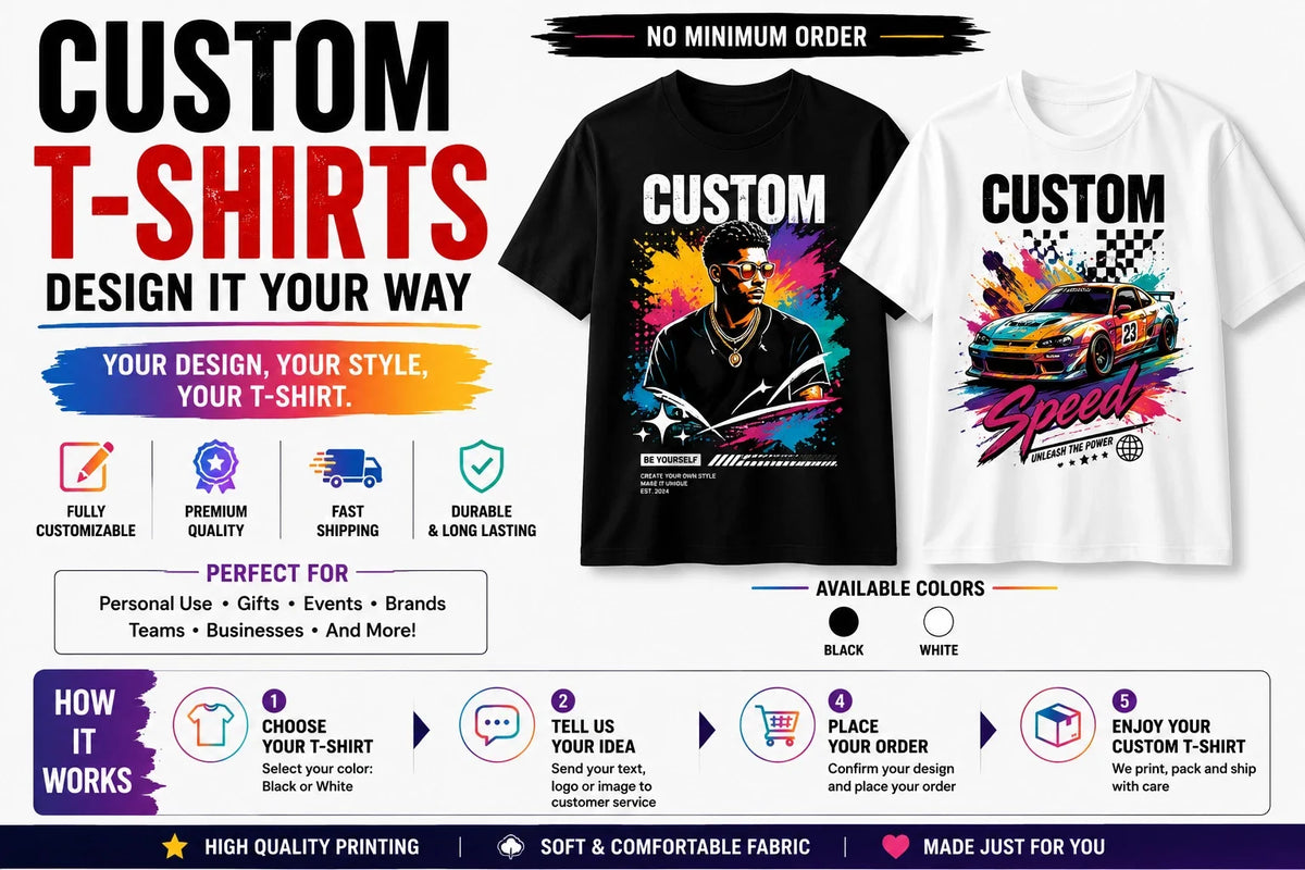 Personalized Custom DIY Logo Photo Text Printing Casual Unisex Unisex