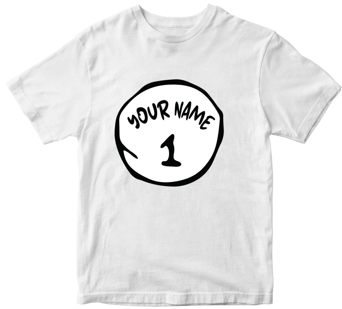 Personalised Custom Your Name t shirt Thing One 1 Thing Two 2 Funny book day top Unisex