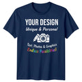 Personalised T Shirts Mens Womens Kids UK Any Text And Photo Custom Design Tee Unisex