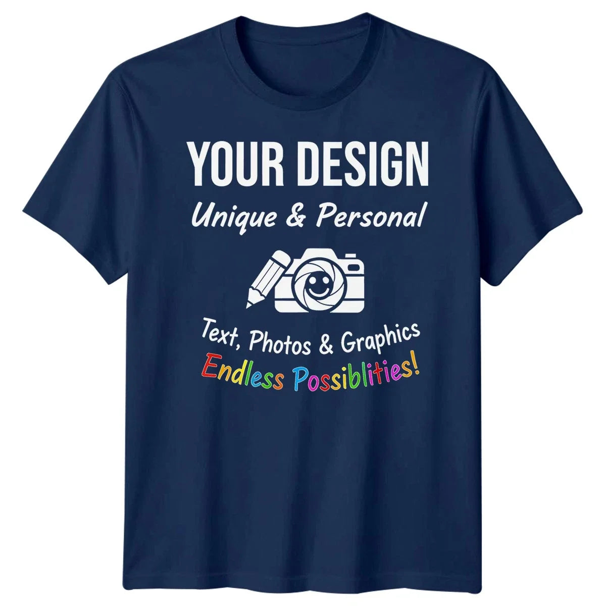 Personalised T Shirts Mens Womens Kids UK Any Text And Photo Custom Design Tee Unisex
