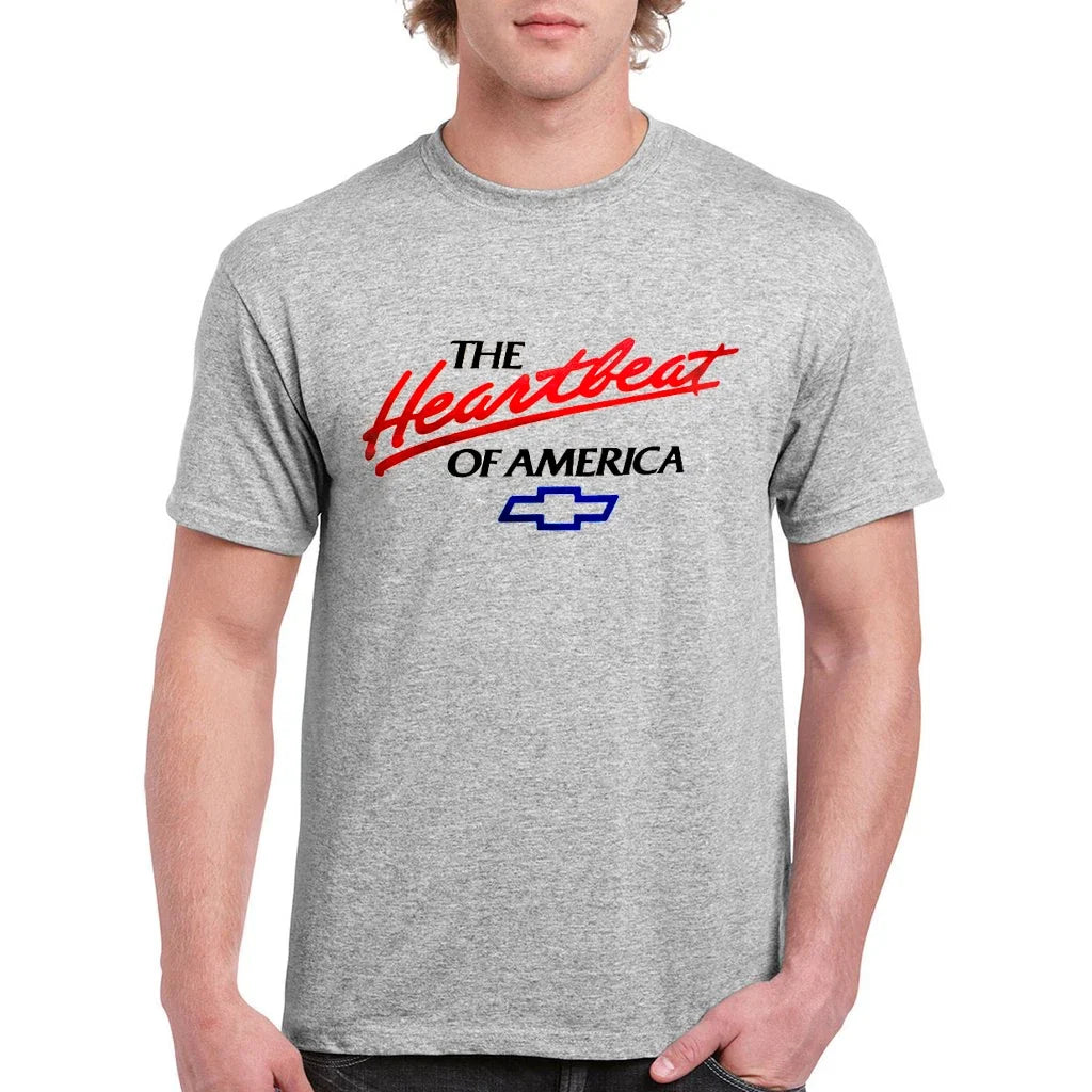 The Heartbeat Of America Logo - Retro Chevy Ringspun Cotton Sport Gray Unisex