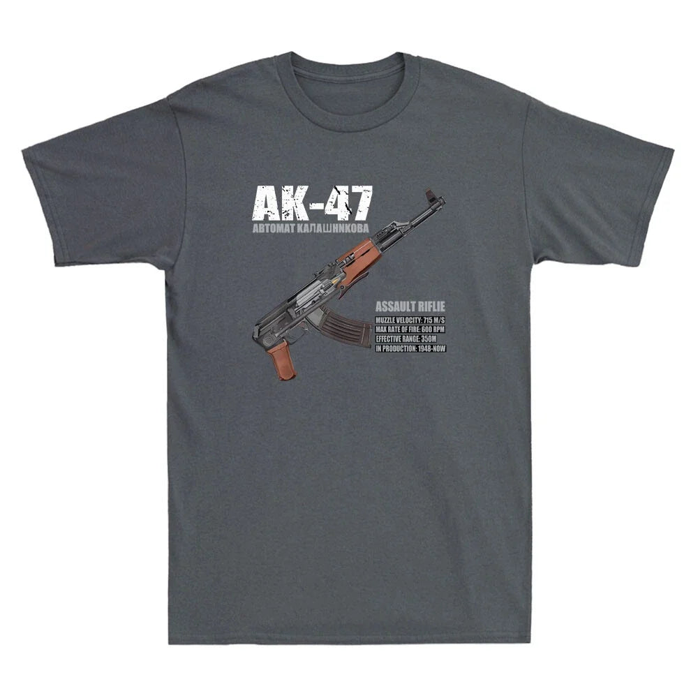 AK-47 Assault Rifle Russian AK Kalashnikov Cutaway Diagram Vintage Men's Unisex