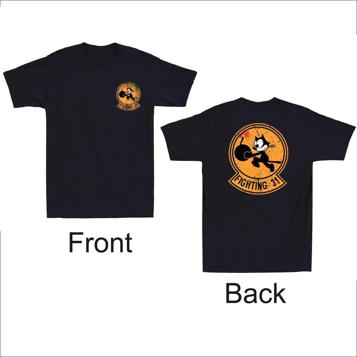 WW2 VFA-31 Tomcatters Squadron Retro Patch Front & Back Vintage Men's Unisex