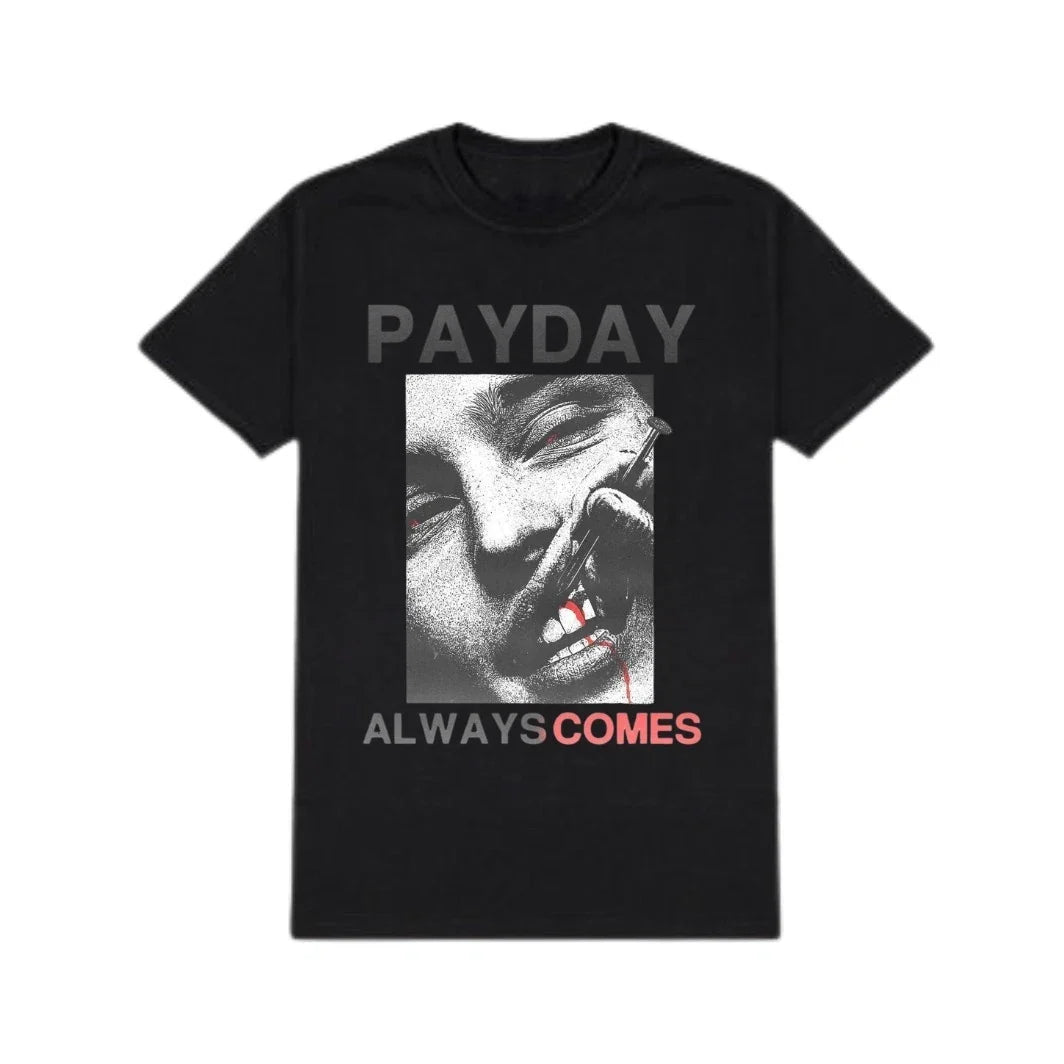 PAYDAY Graphic Oversized T Shirt Vintage Black Streetwear Unisex Tee Unisex