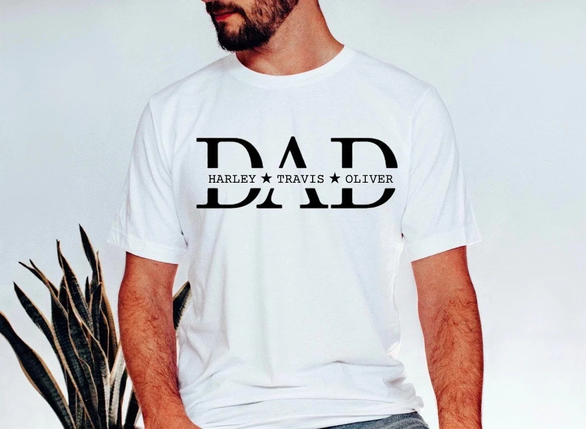 Personalized FATHERS DAY SHIRT, DAD SHIRT WITH KIDS NAMES, Custom DAD SHIRT GIFT Unisex