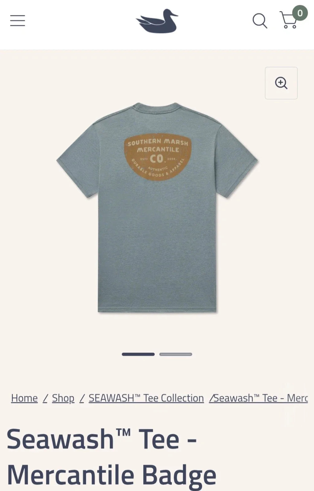 Southern Marsh seawash tee mercantile badge T Shirt L burnt sage Unisex