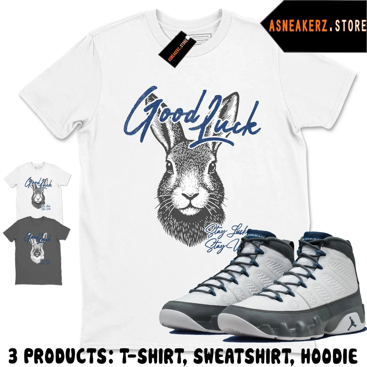 Shirt To Match AJ 9 Flint Grey 2026 Sneaker Matching Tee Good Luck Unisex