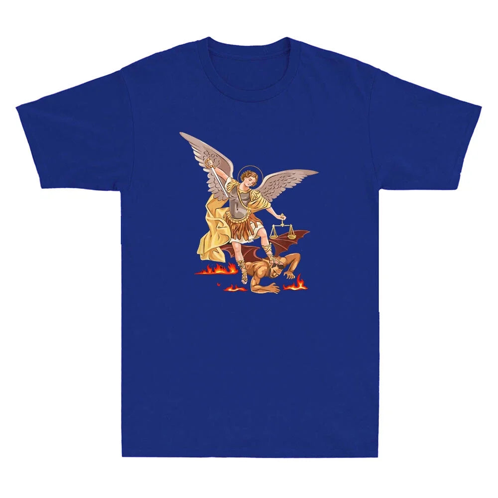 Saint Michael Archangel Angel Catholic Patron Funny Graphic Retro Men's Unisex
