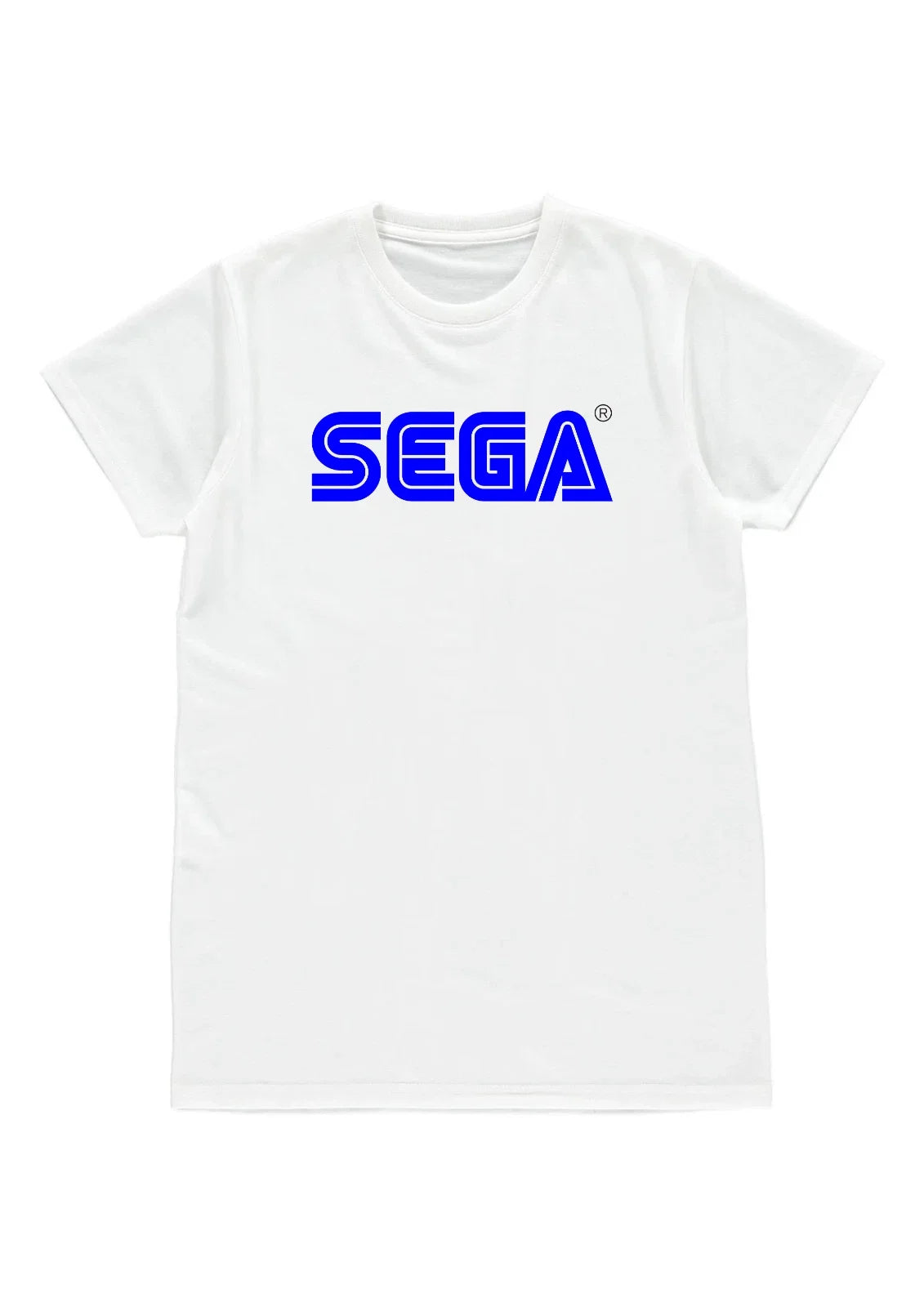 SEGA Logo White Blue Classic Retro Gaming Tee Short Sleeve Graphic Shirt Unisex
