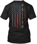 Polish Family American Flag Made in the USA Size S to 5XL Unisex