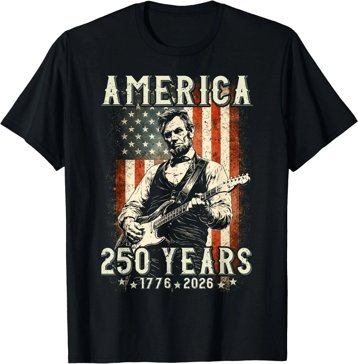 Vintage Abraham Lincoln Abe Lincoln Playing Guitar 250 Years Unisex
