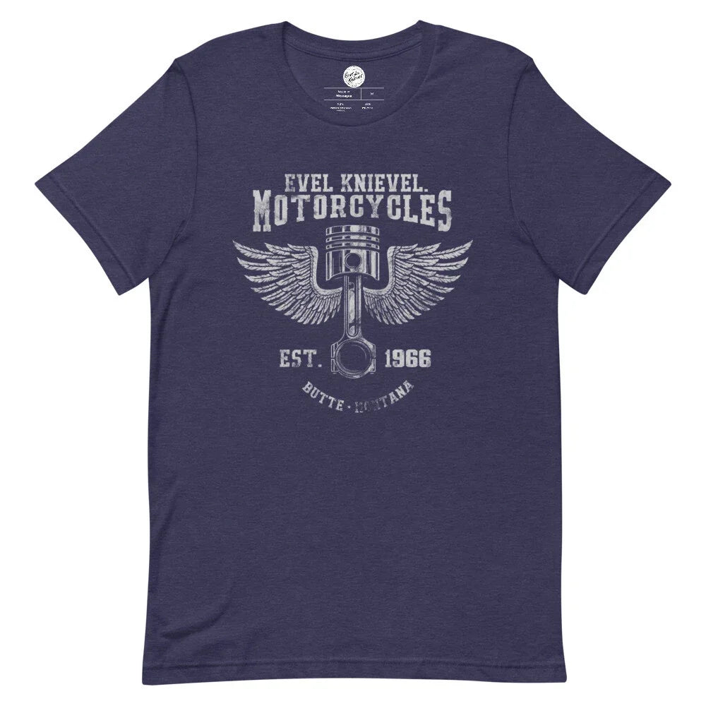Vintage Evel Knievel® Motorcycles Tee - Men's - Heather Midnight Navy S-4XL Unisex