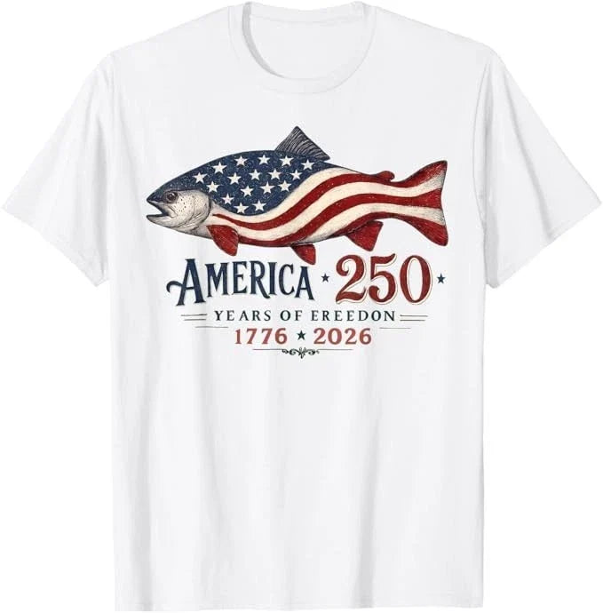 250 America Years 1776 2026 Fishing USA Flag Fisherman Unisex