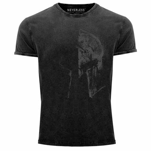 Mens Vintage Shirt Sparta Helmet Spartan Helmet Print Shirt Print Unisex