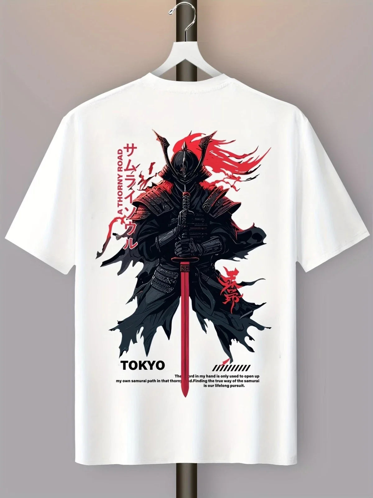 Japanese Samurai Warrior Oversized T Shirt Mens Graphic Streetwear Casual Summer Unisex