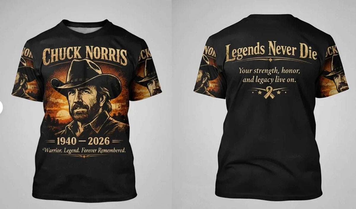 Chuck Norris RIP Legends Never Die 1940 – 2026 AOP All Size LWRE9I8 Unisex