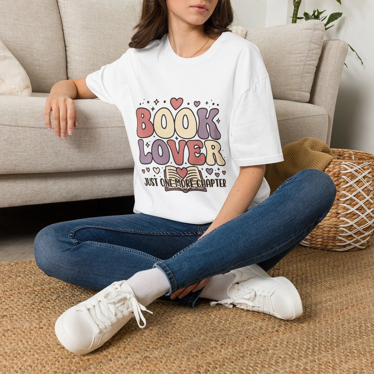 Book Lover | Retro Bubble Letters, Cute Heart Design Unisex