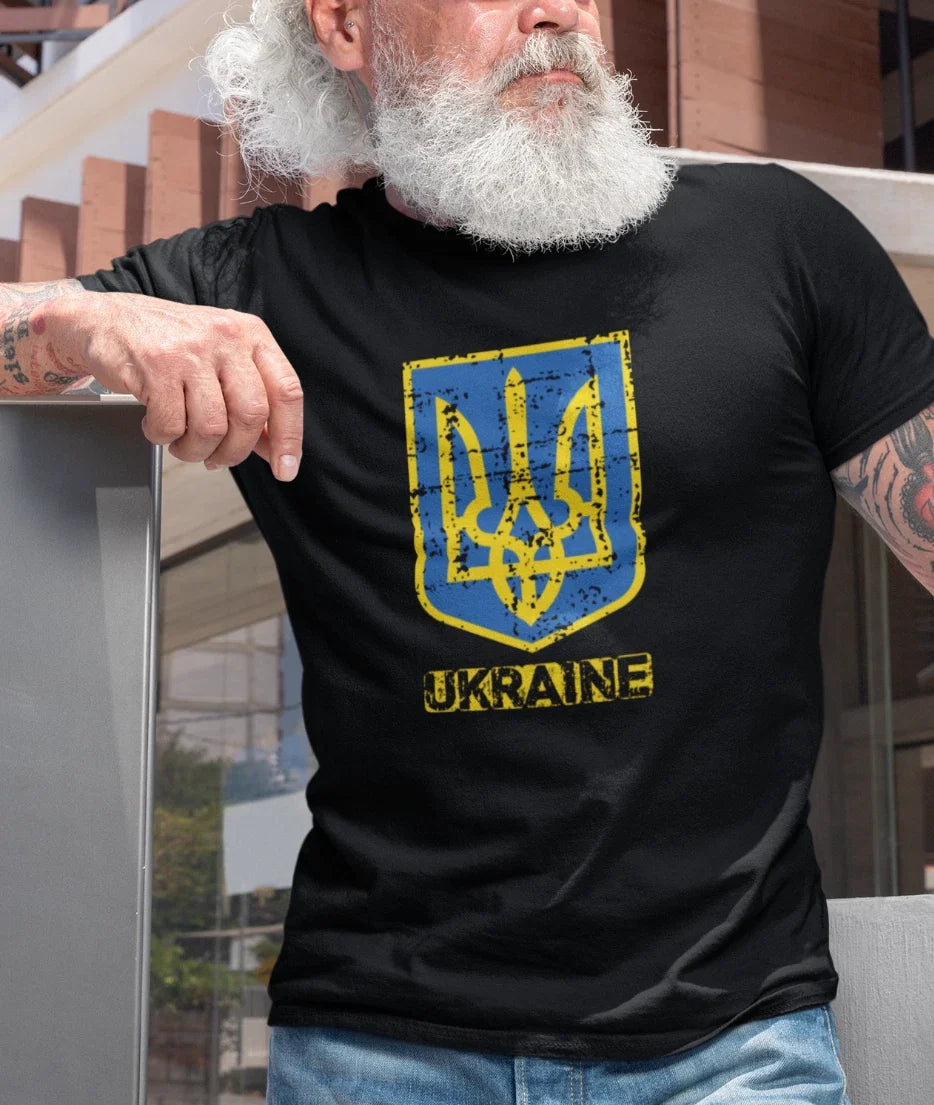Ukraine Ukraine Flag Stand With Ukraine Vintage Coat of Arm Trident Tee Unisex
