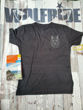 Mens eco bamboo down hill,mtb shirt, black or grey wolf print outdoor sports tee Unisex