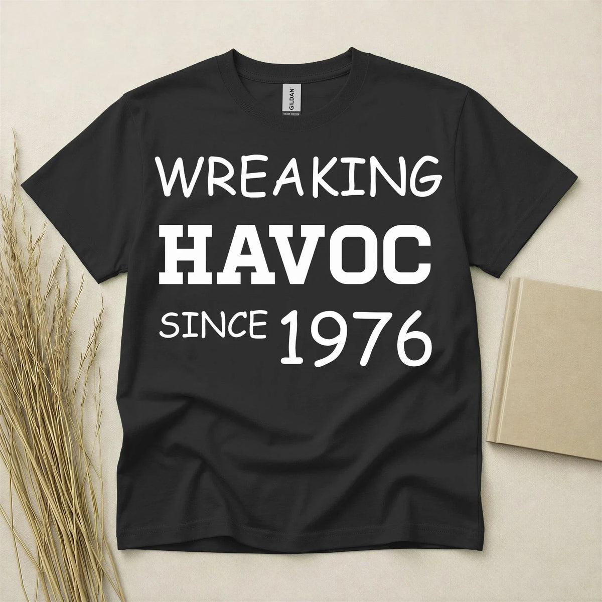50th Birthday Shirt Born In 1976 50 Years Old Gifts Wreaking Havoc Tee Funny Unisex