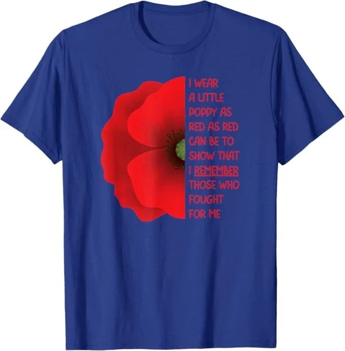 Veterans Day USA Memorial Lest We Forget Red Poppy Flower Unisex