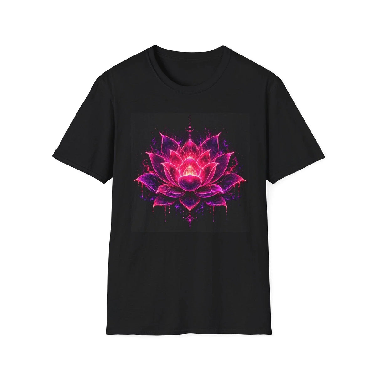 Neon Lotus Flower | Pink Mandala Floral Tee Unisex