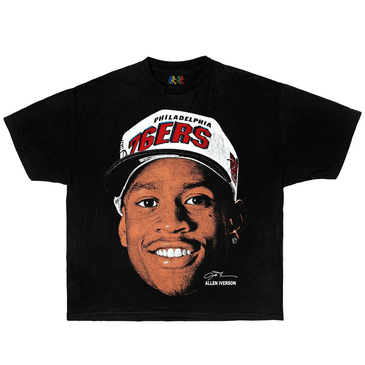 Allen Iverson Big Face 76ers Vintage Black 90s Basketball Streetwear Unisex
