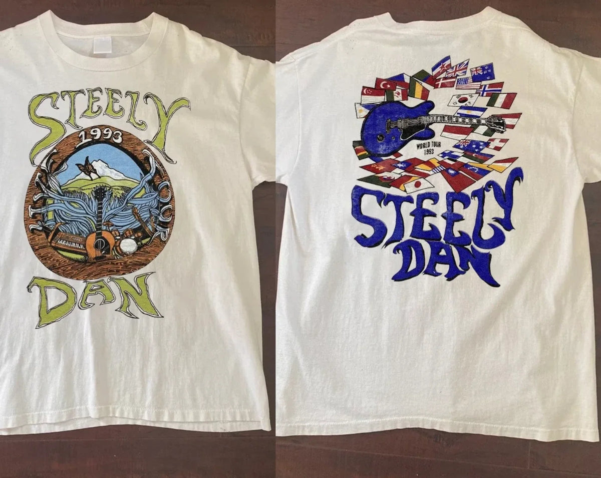 Vintage Steely Dan 1993 World Tour , Steely Dan Tour 93 Shirt For Fans Unisex