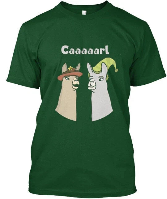 Llamas With Hats - Caaaaarl Tee Made in the USA Size S to 5XL Unisex