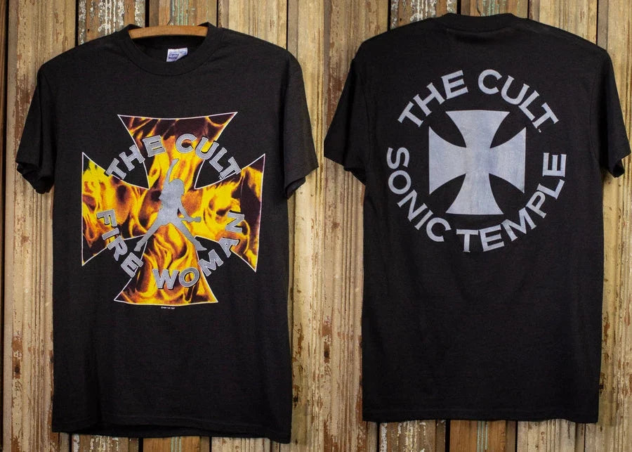 Vintage The Cult Fire Woman Concert T Shirt 1989 Black Small Unisex