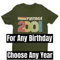 Funny VIntage ANY YEAR Retro Font Birthday T Shirt Personalised Gift Idea Funny Unisex