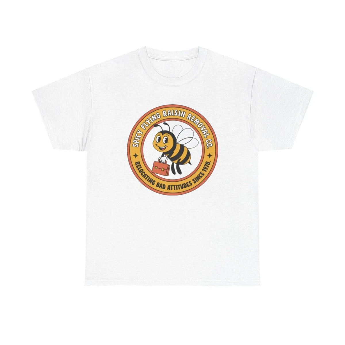 Vintage Spicy Flying Raisin Bee Removal T Shirt Funny Beekeeper Retro 70s Parody Unisex
