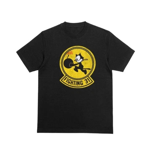 VF-31 Fighting Tomcatters Unisex Cotton Distressed Vintage Logo Pilot Unisex