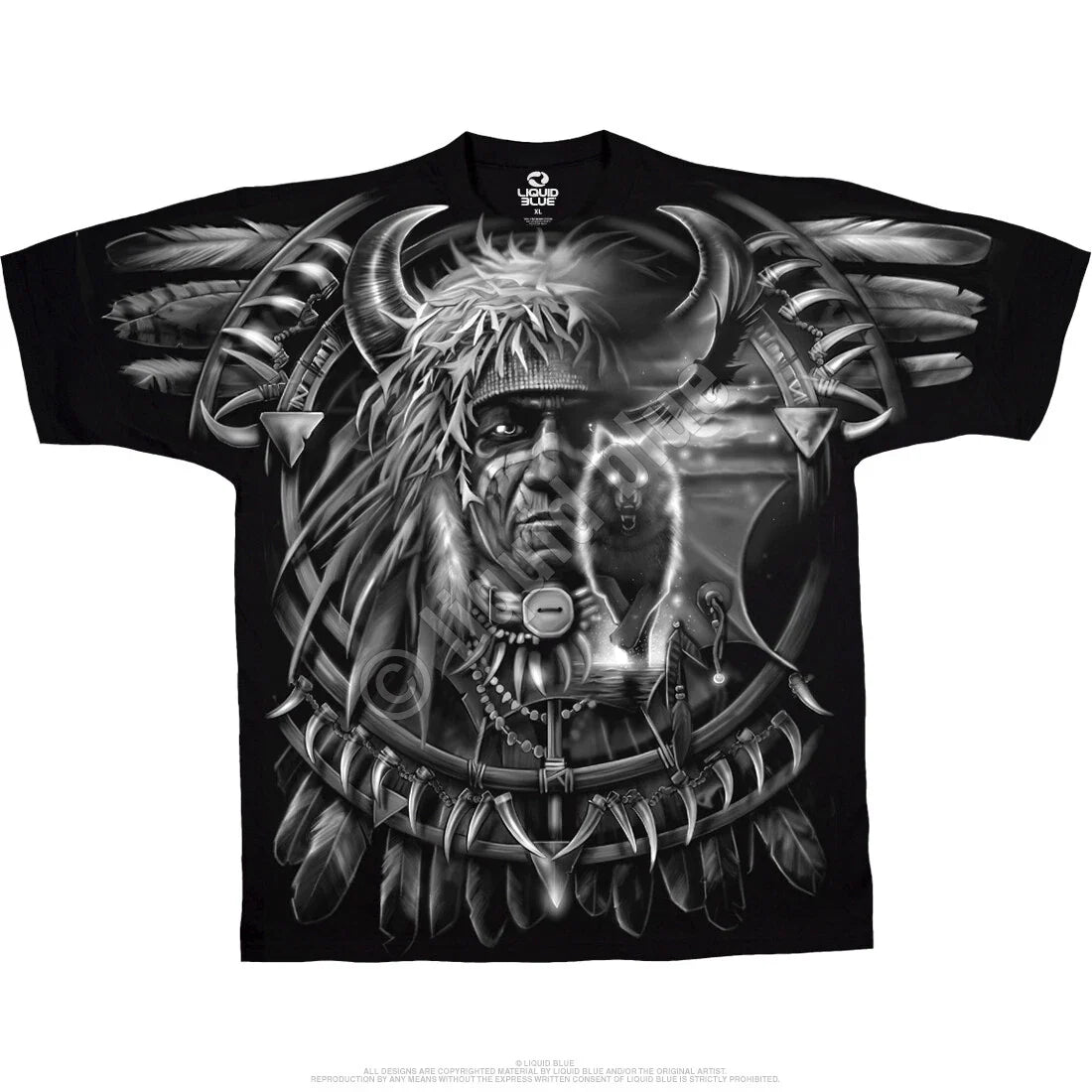 WOLF DREAMCATCHER-2 SDD Big Print- S-M-L-XL-XXL-3X,4X,5X,6X Native Mystic Unisex