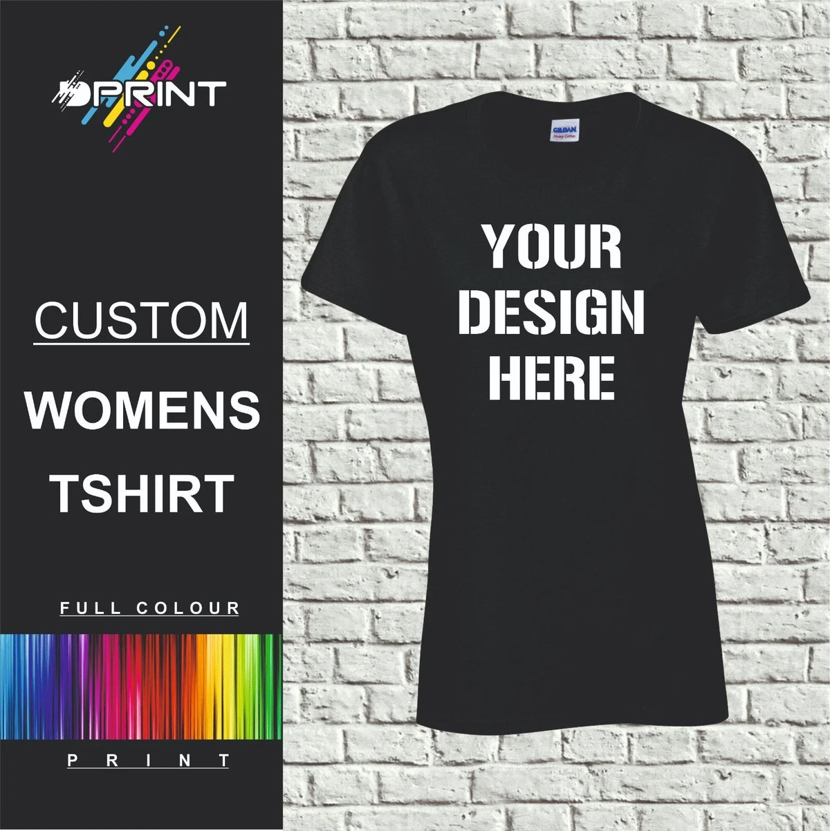CUSTOM PRINTED T SHIRT SOFTSTYLE LADIES WORK WEAR BUSINESS BRAND UNISEX Unisex