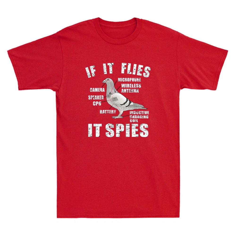 If It Flies It Spies Pigeon Anatomy Funny Birds Spies Conspiracy Theory Unisex