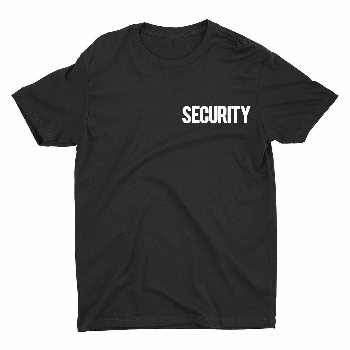 Premium Black Men's Security White Chest Back Print Ringspun Option Unisex