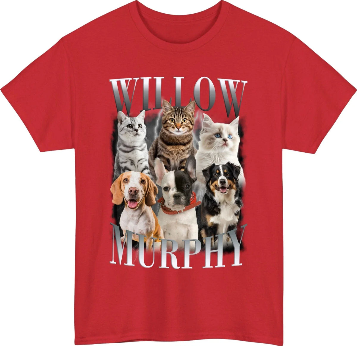 Personalised Pet Photo Bootleg Custom Dog Cat Name Christmas Gift Top Unisex