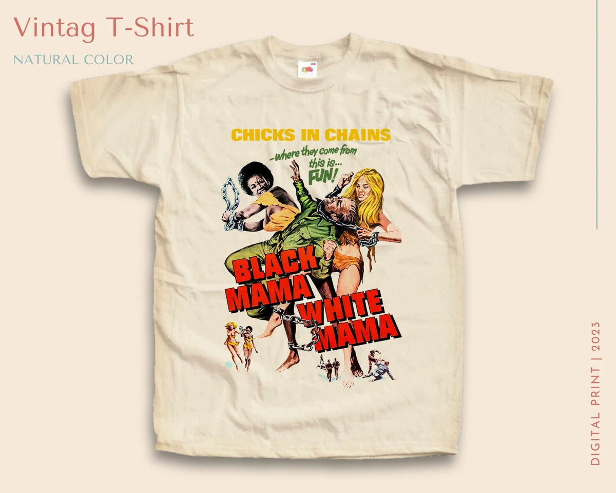 Black Mama White Mama Vintage T Shirt for Men NATURAL S-5XL Unisex