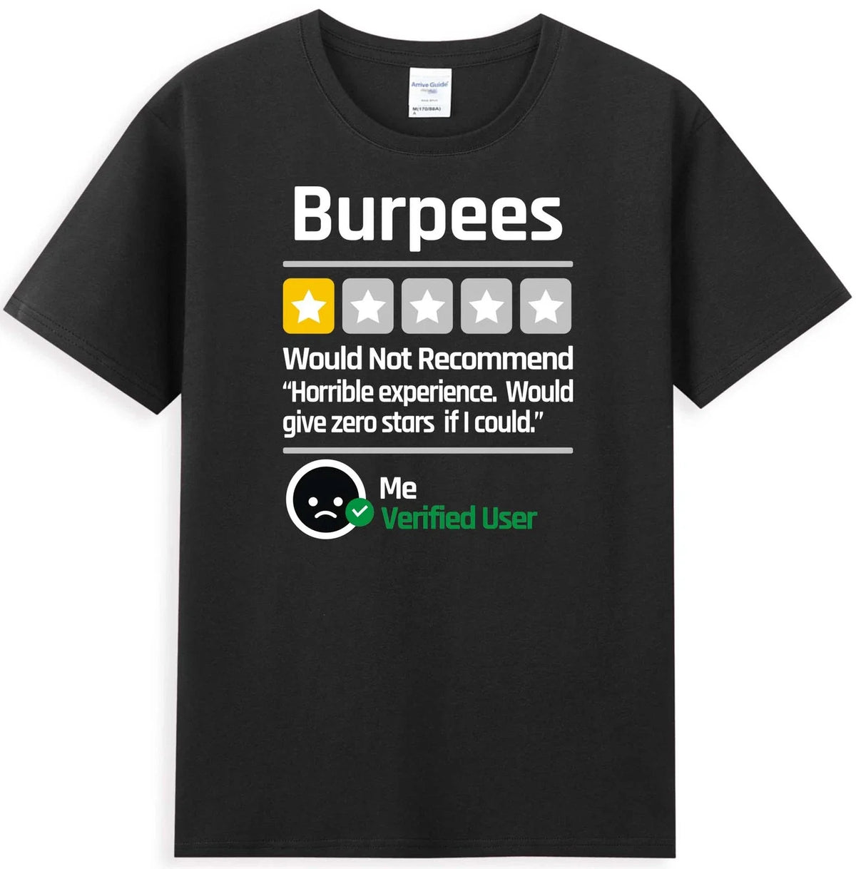 Burpees Do Not Recommend 1 Star Rating Funny Gym Workout Novelty Men's Unisex