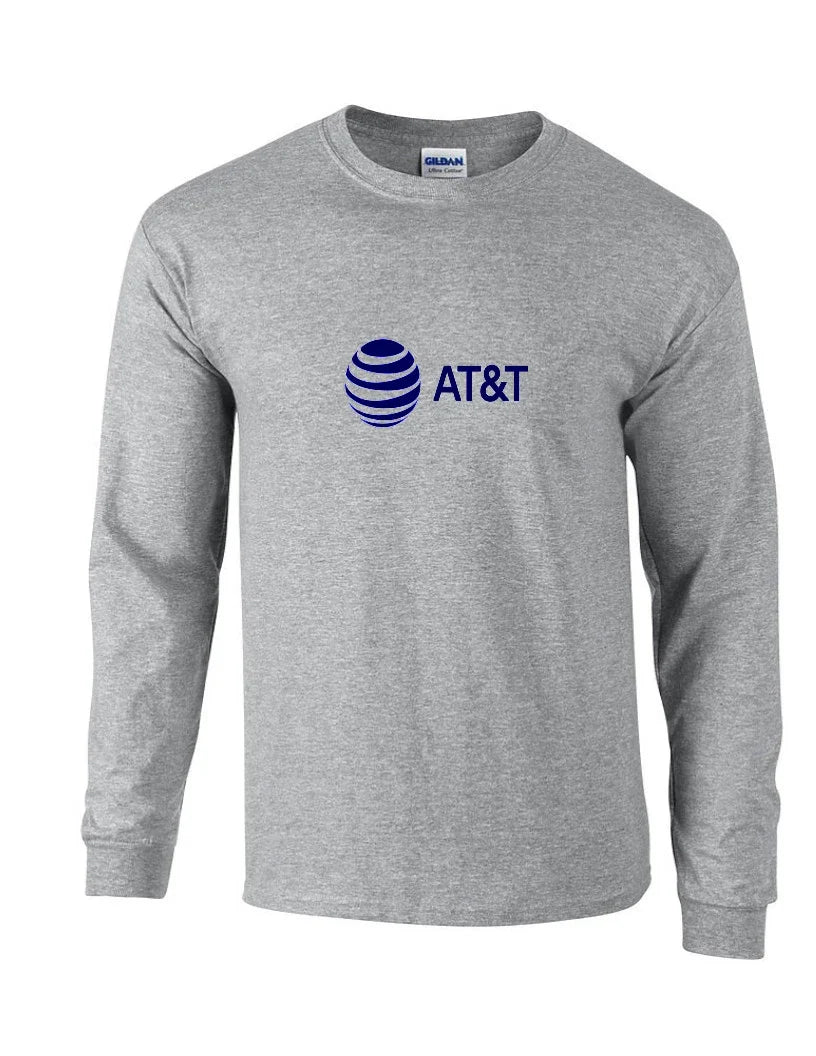 AT&T 80s Vintage Blue LOGO Funny GEEK Phone Long Sleeve Gray Shirt Unisex
